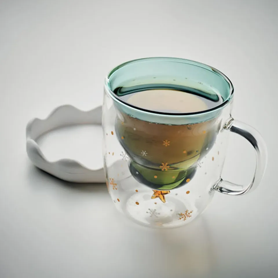3BPRO CX1485-09 tazza Natale vetro 250 ml verde