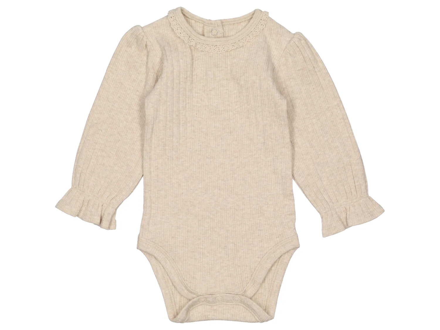 Wibra body neonata maniche a sbuffo cotone con pizzo