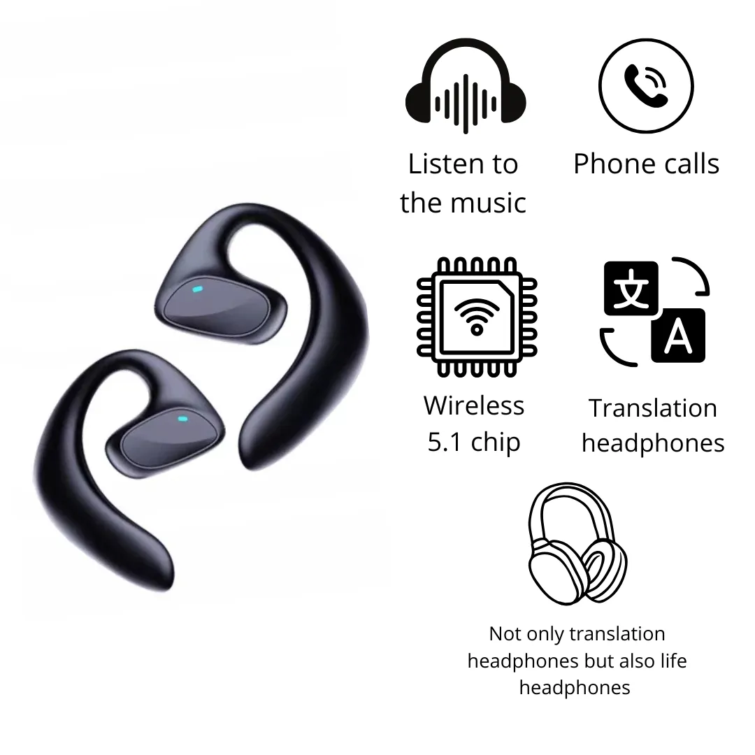 ADAMANTA 7017 auricolari traduttore bluetooth 15 lingue